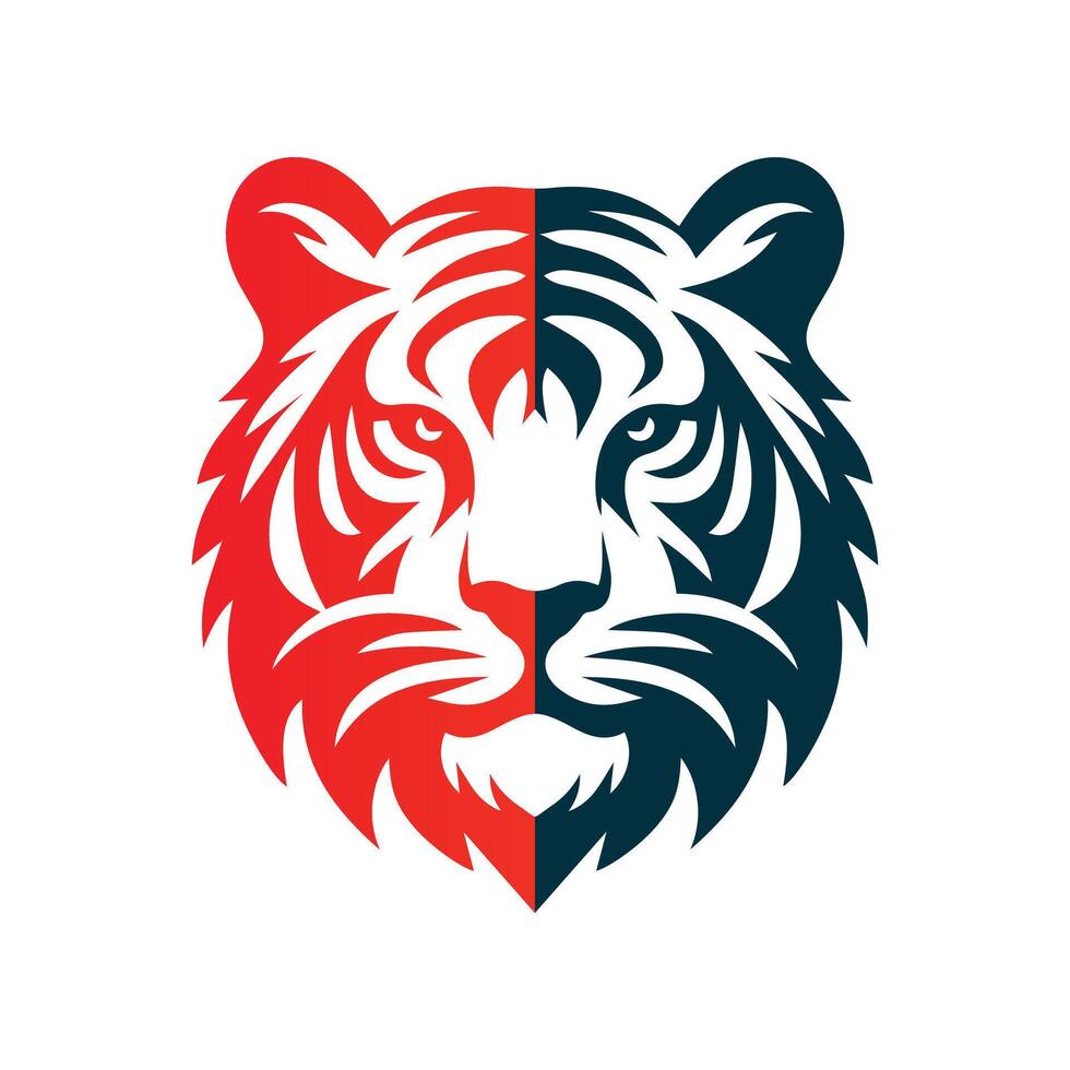 illustrazione vettoriale di design del logo della tigre ruggente