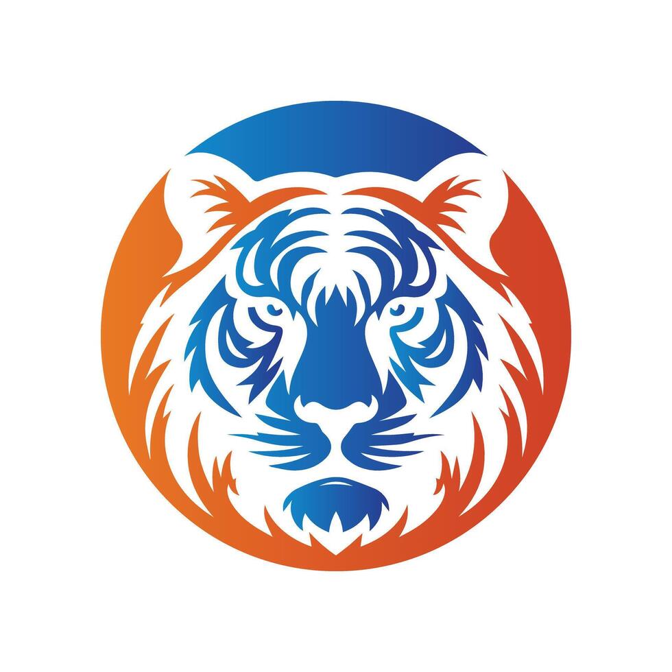 illustrazione vettoriale di design del logo della tigre ruggente