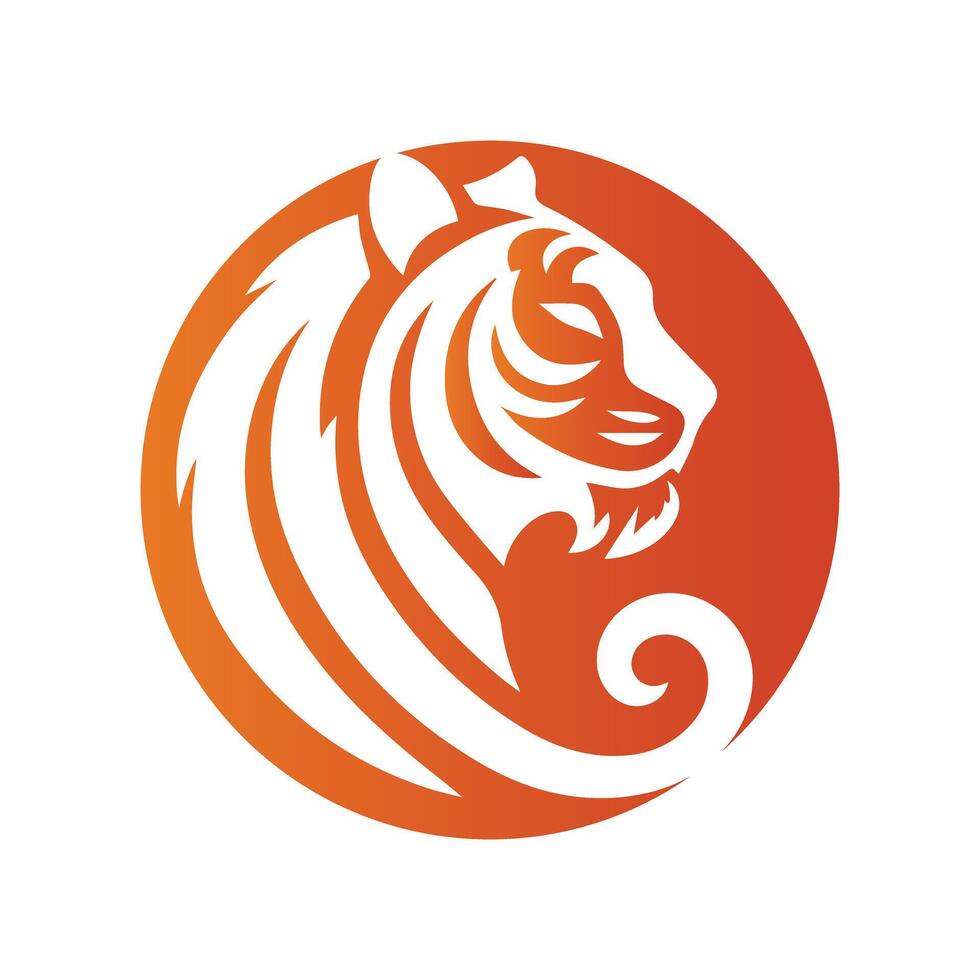 illustrazione vettoriale di design del logo della tigre ruggente