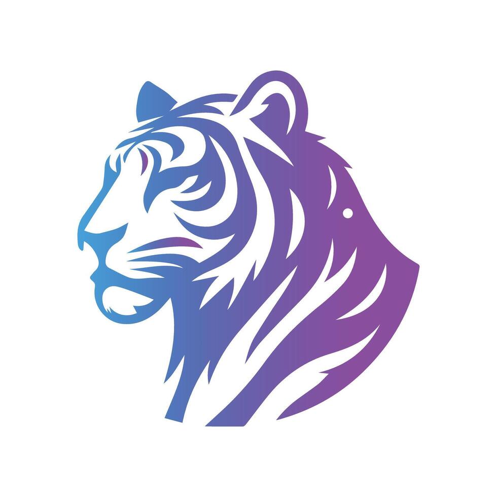 illustrazione vettoriale di design del logo della tigre ruggente