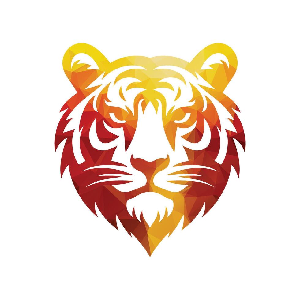 illustrazione vettoriale di design del logo della tigre ruggente