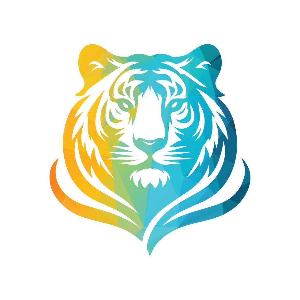 illustrazione vettoriale di design del logo della tigre ruggente