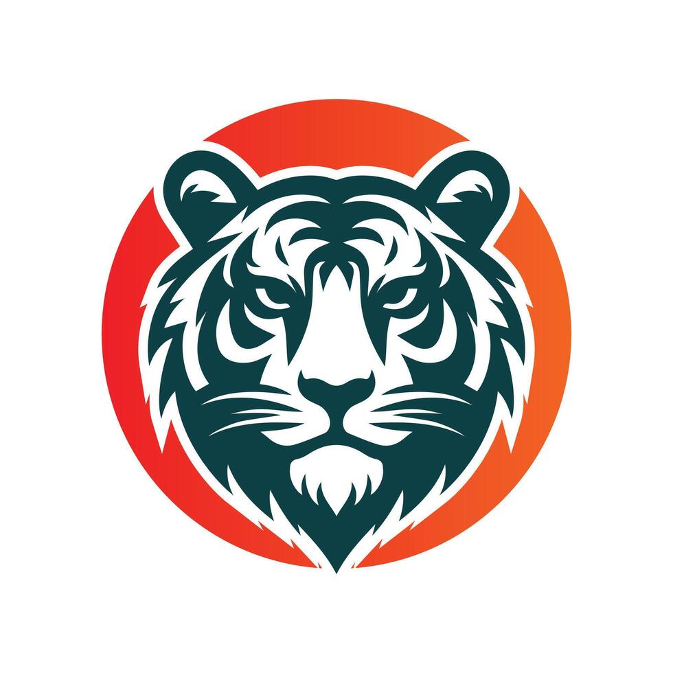 illustrazione vettoriale di design del logo della tigre ruggente