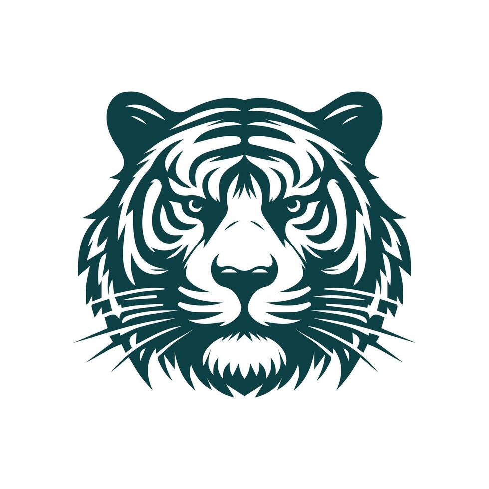 illustrazione vettoriale di design del logo della tigre ruggente