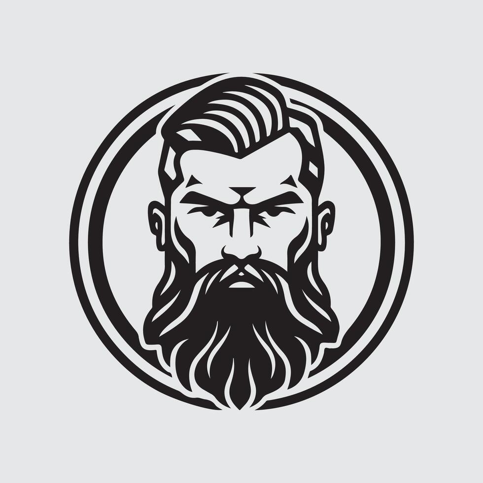 barba uomo logo design illustrazione vettoriale