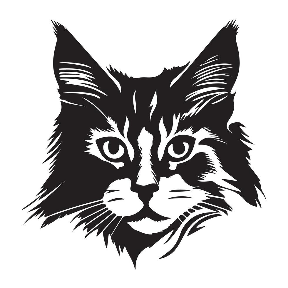 gatto testa vettore illustrazione, disegno, arte