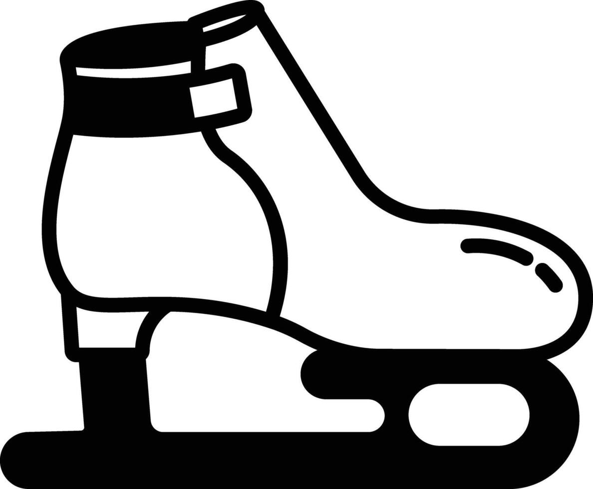 pattinando scarpe glifo e linea vettore illustrazione
