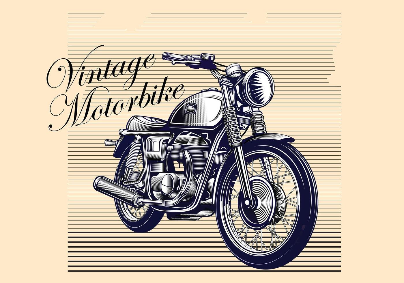 Vintage ▾ motocicletta arte linea vettore per sfondo design.