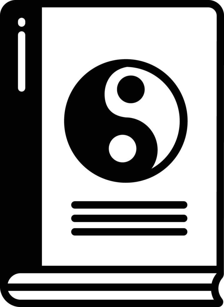 yin yang libro glifo e linea vettore illustrazione