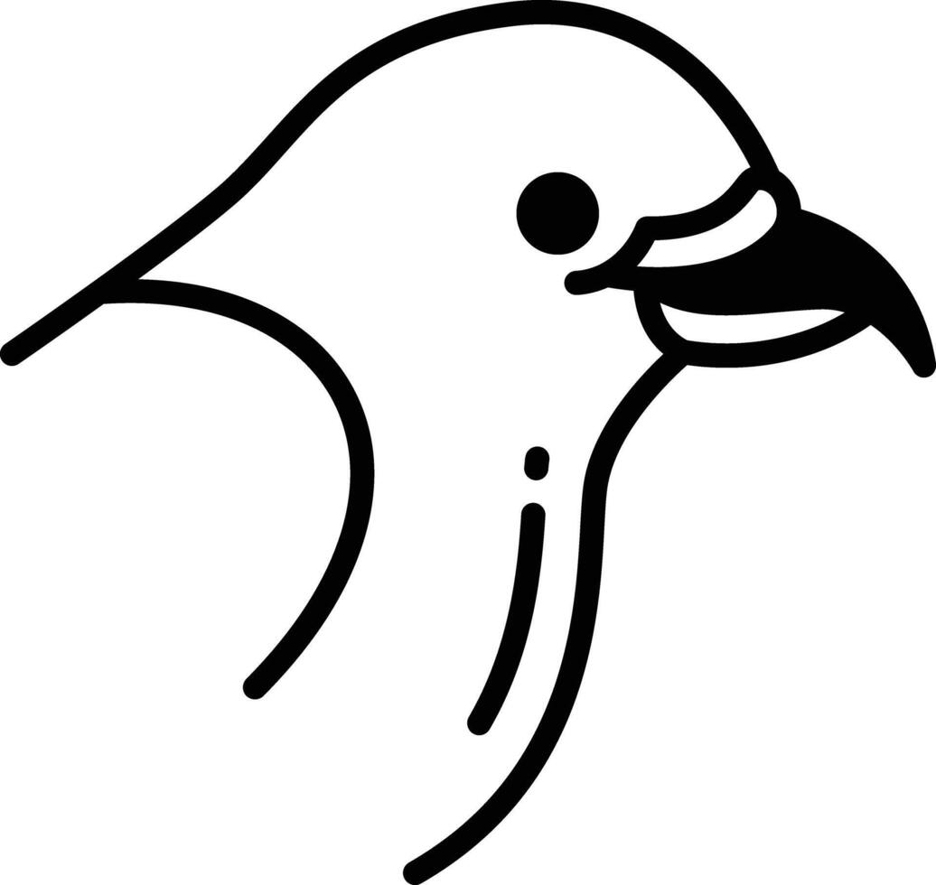 crocevia uccello glifo e linea vettore illustrazione