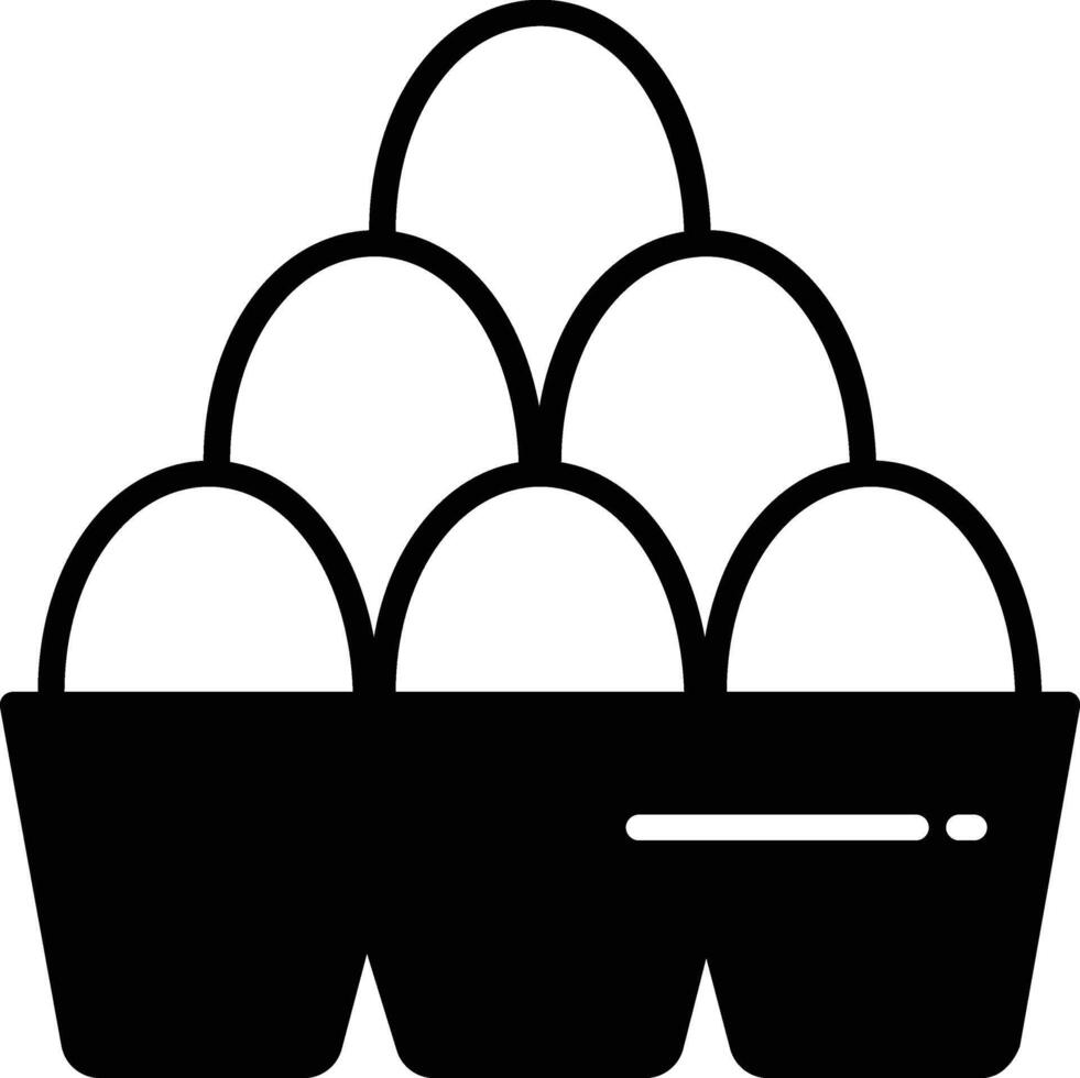 uovo scatola di cartone glifo e linea vettore illustrazione