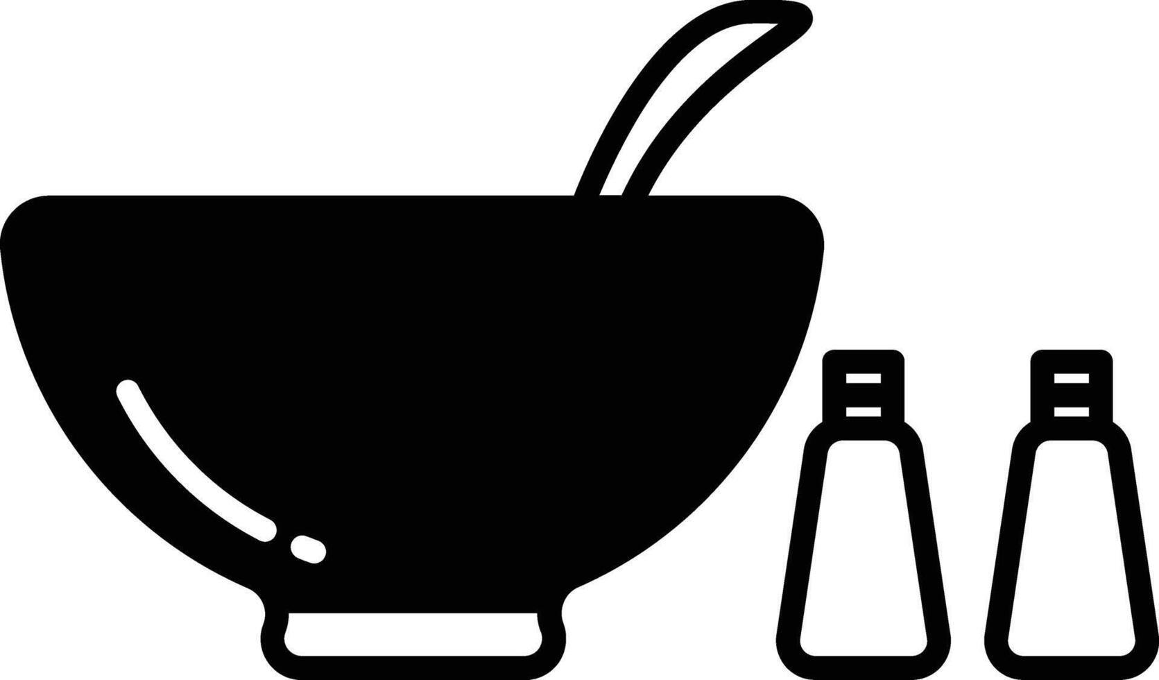 la minestra glifo e linea vettore illustrazione