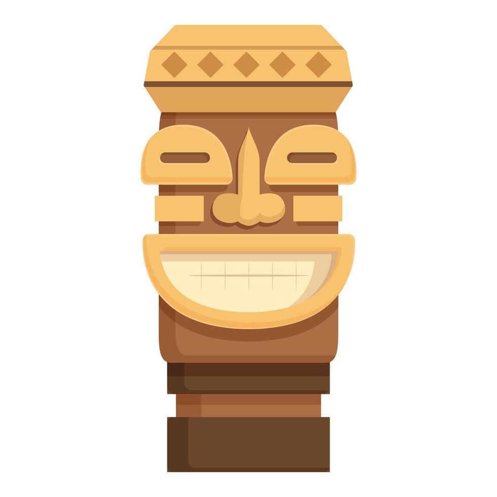 altare totem icona cartone animato vettore. statua maya arrabbiato vettore