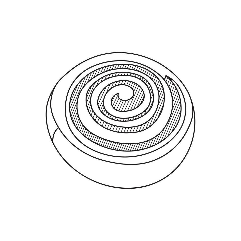 mano disegnato cannella rotolo icona cartone animato vettore illustrazione isolato su bianca sfondo