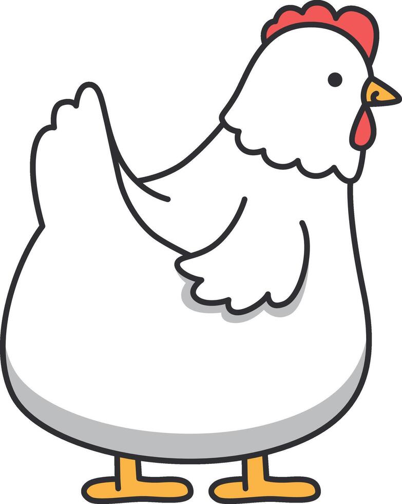 pollo isolato su bianca sfondo. azienda agricola animali. vettore illustrazione nel cartone animato stile.