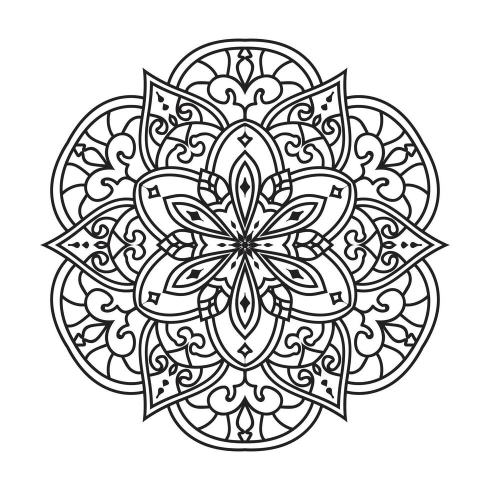 schema mandala per colorazione libro. nero e bianca mandala vettore