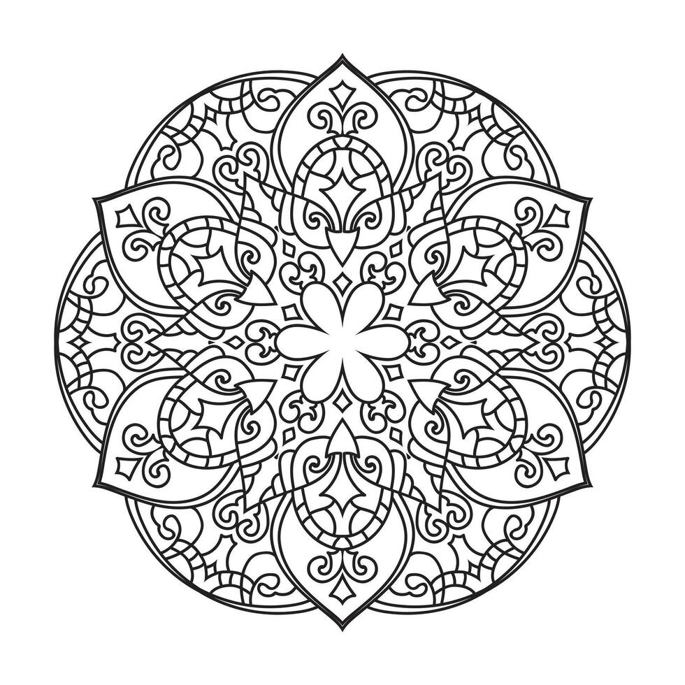 schema mandala per colorazione libro. nero e bianca mandala vettore