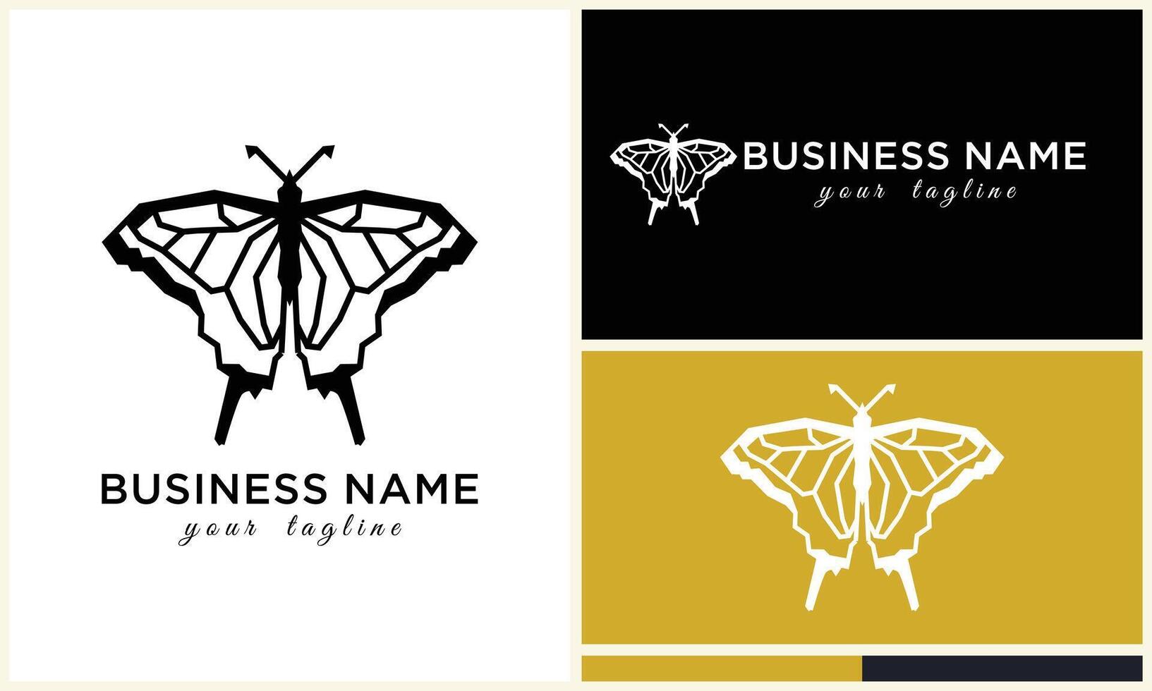 modello di logo della farfalla line art vettore
