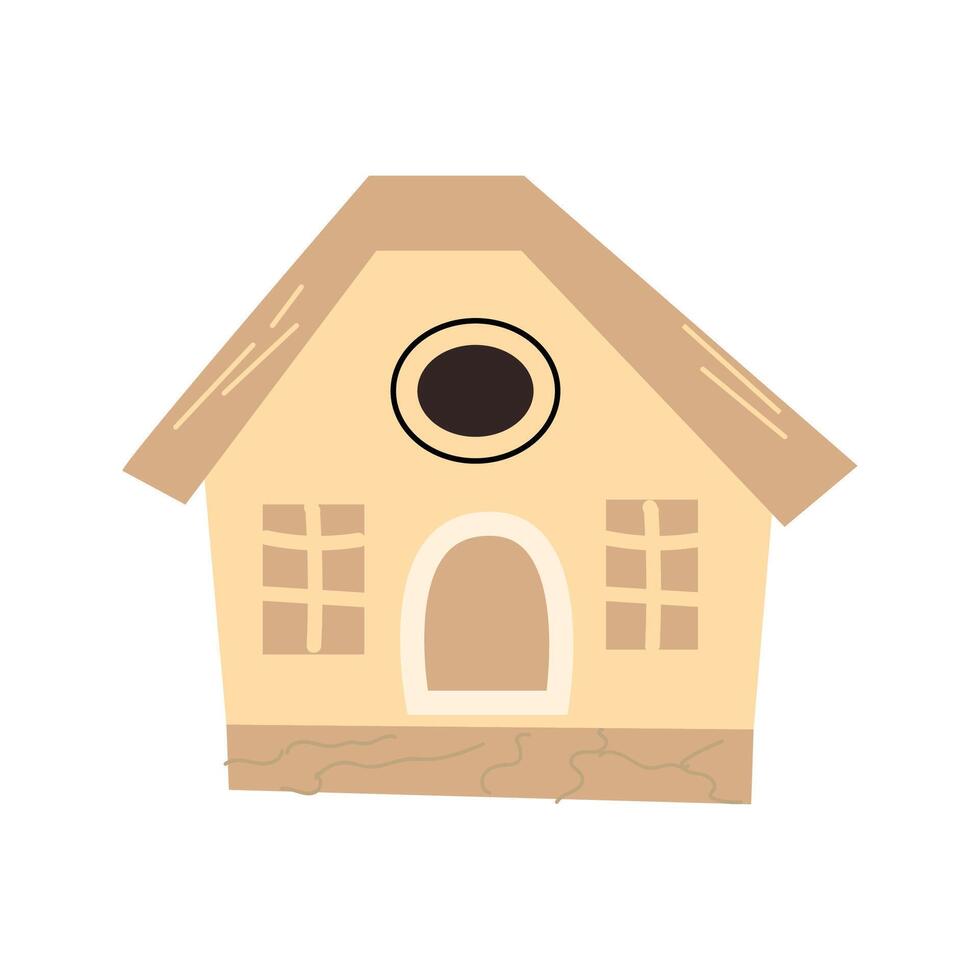 primavera grande birdhouse di legna - mano disegnato vettore illustrazione isolato. vettore illustrazione può Usato per saluto carta, modello per striscione, cartolina.