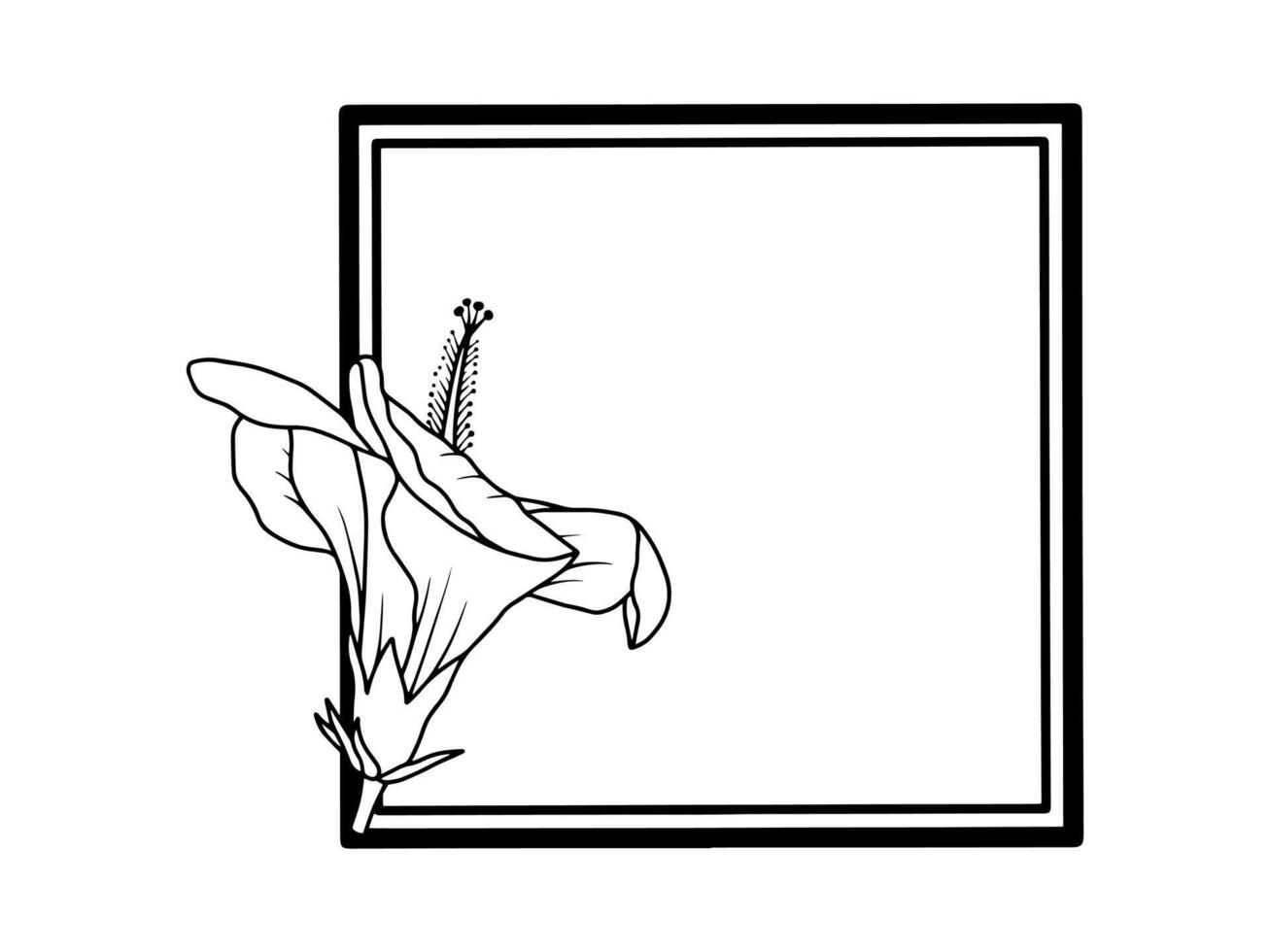 telaio fiore linea arte illustrazione vettore