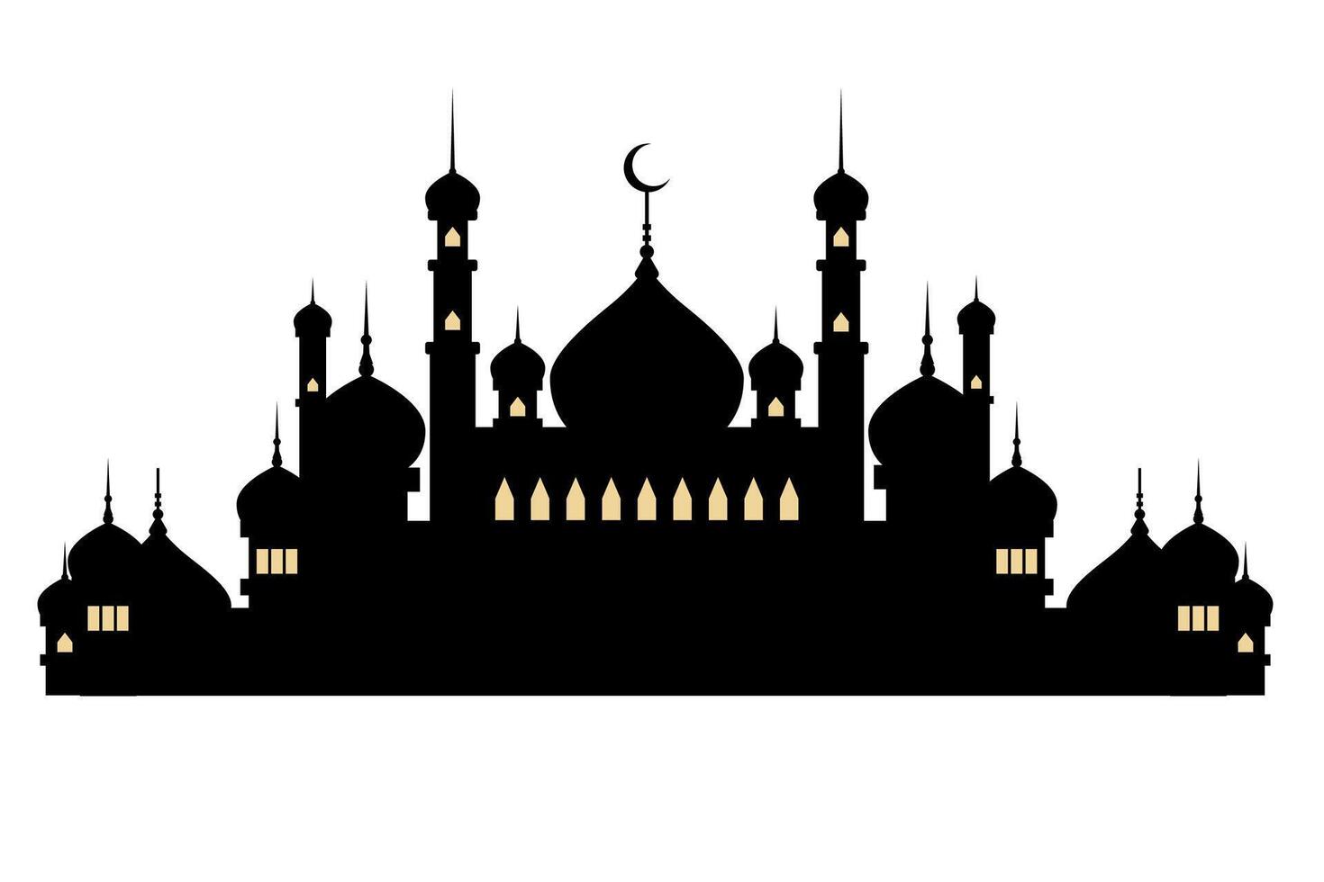 silhouette di moschea su bianca sfondo vettore