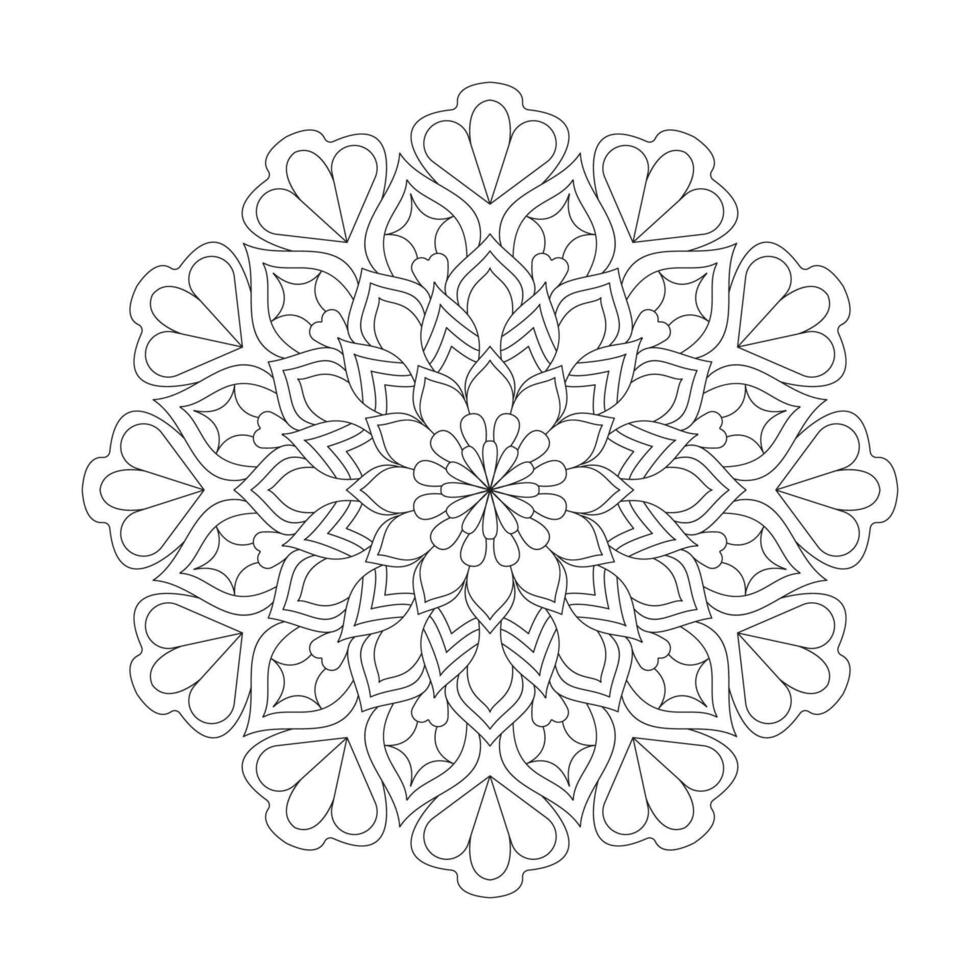 luminoso attraente mandala colorazione libro pagina per kdp libro interno vettore