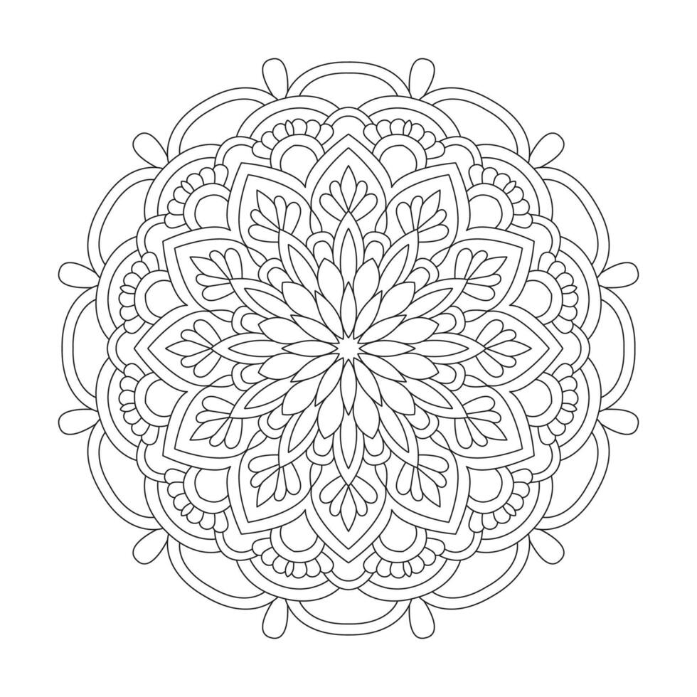 luminoso rilassamento mandala colorazione libro pagina per kdp libro interno vettore