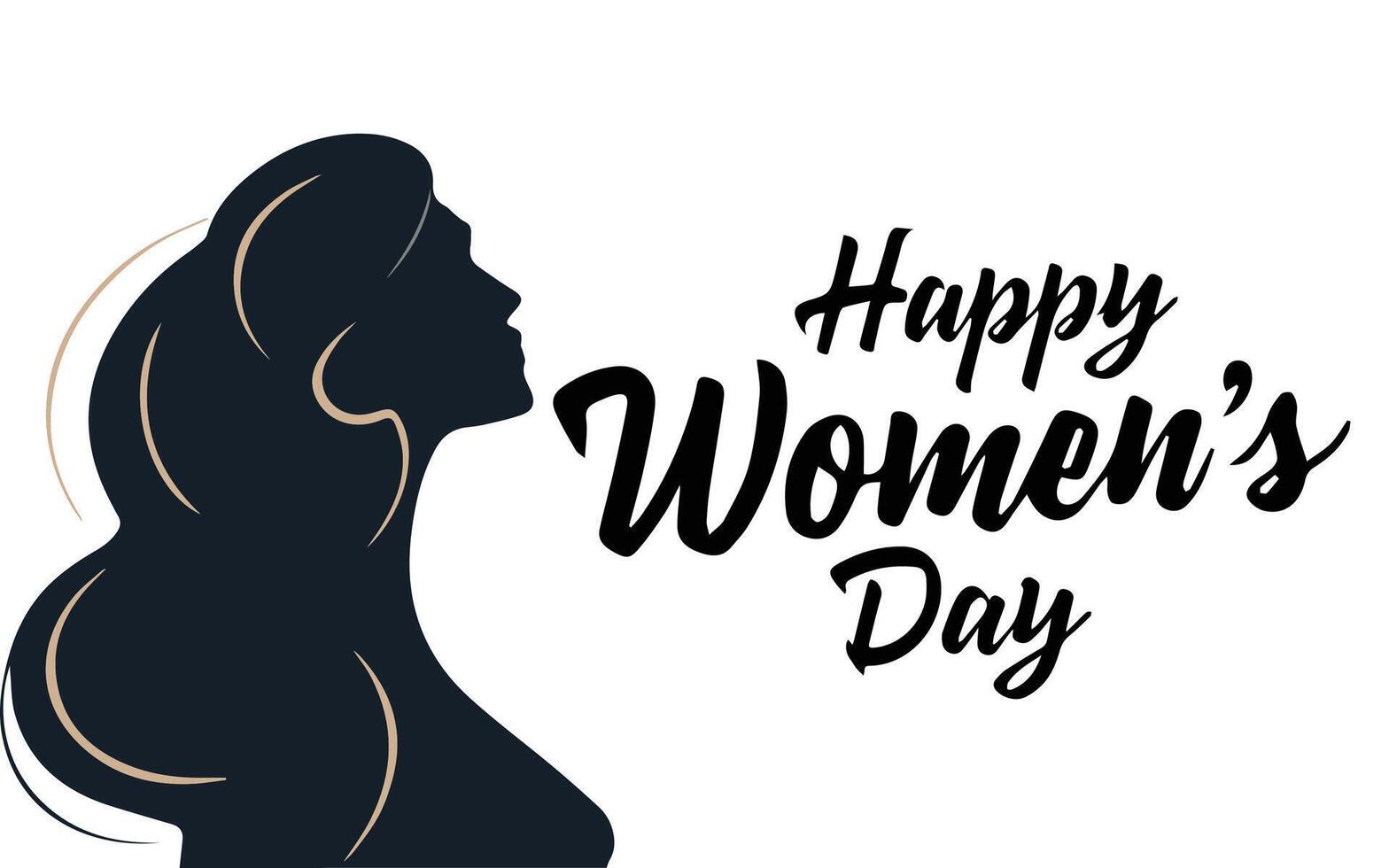 contento Da donna giorno tipografici design elementi. minimalista design per internazionale Da donna giorno concetto. vettore illustrazione con silhouette donne.