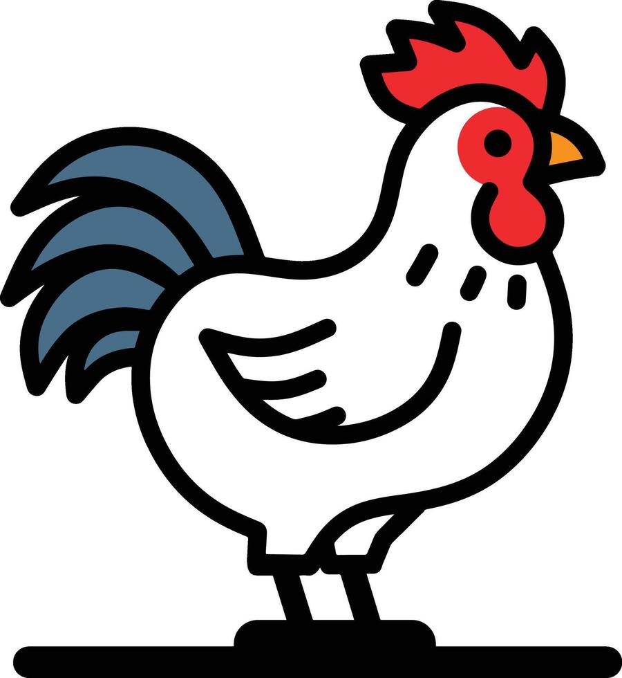 Gallo pollo cartone animato design vettore