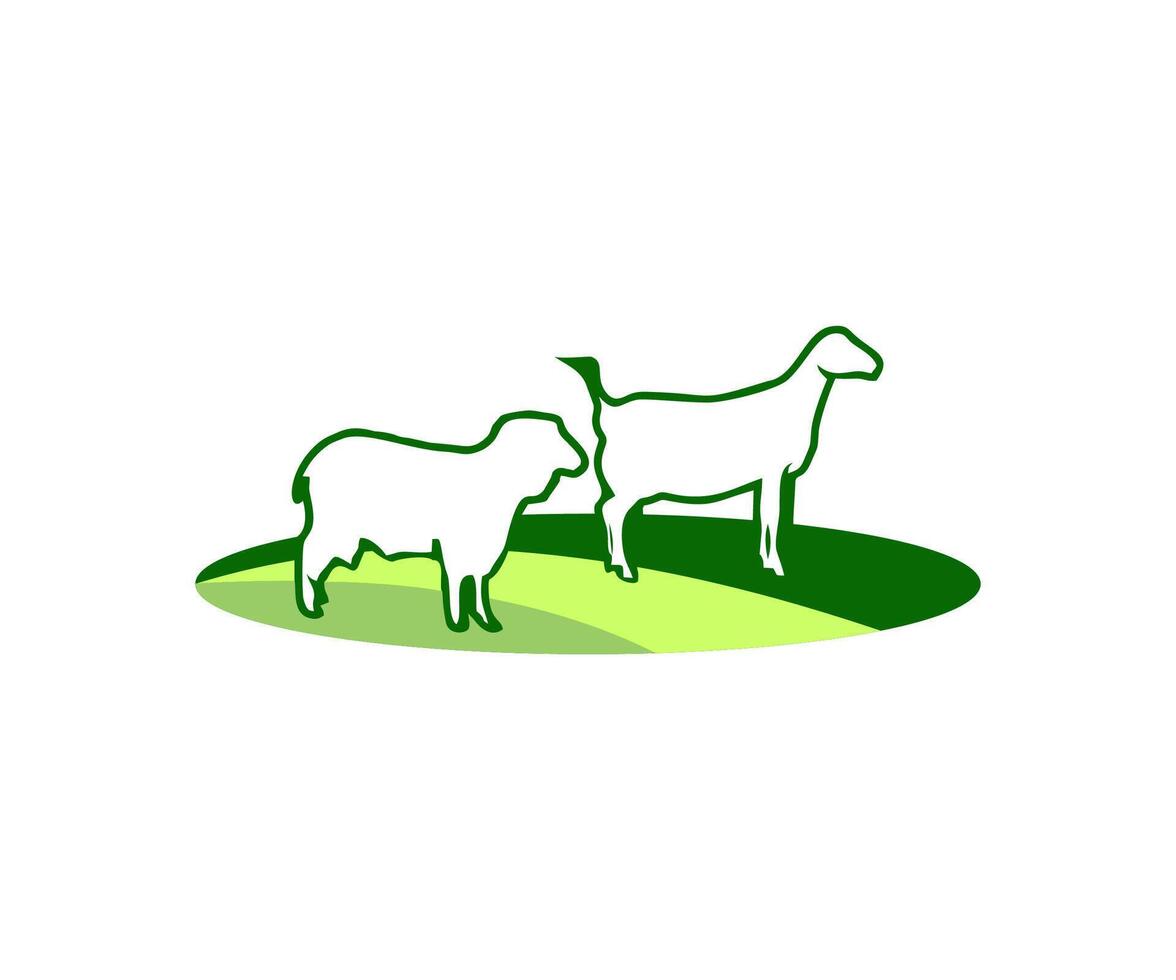 bestiame animale azienda agricola bestiame logo icona e modello illustrazione vettore