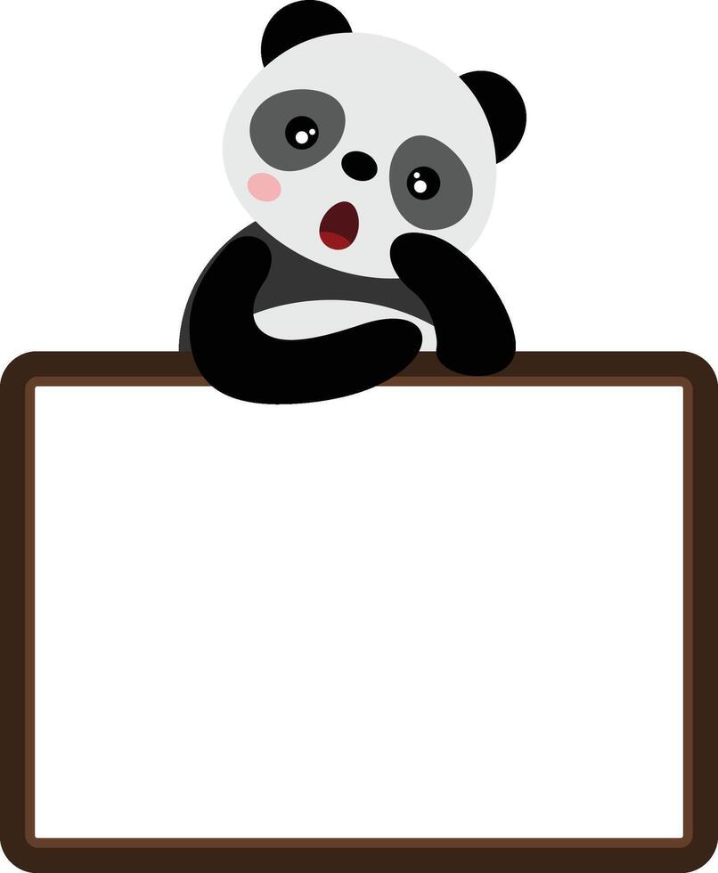 sorpresa carino panda con vuoto telaio vettore
