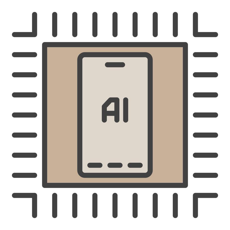 patata fritta con ai Telefono vettore artificiale intelligenza colorato icona o cartello