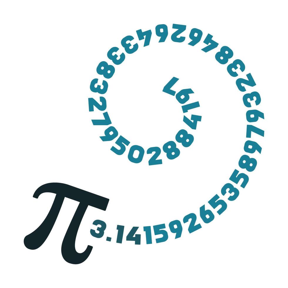 3,14 pi spirale vettore irrazionale numero matematica illustrazione - matematica bandiera