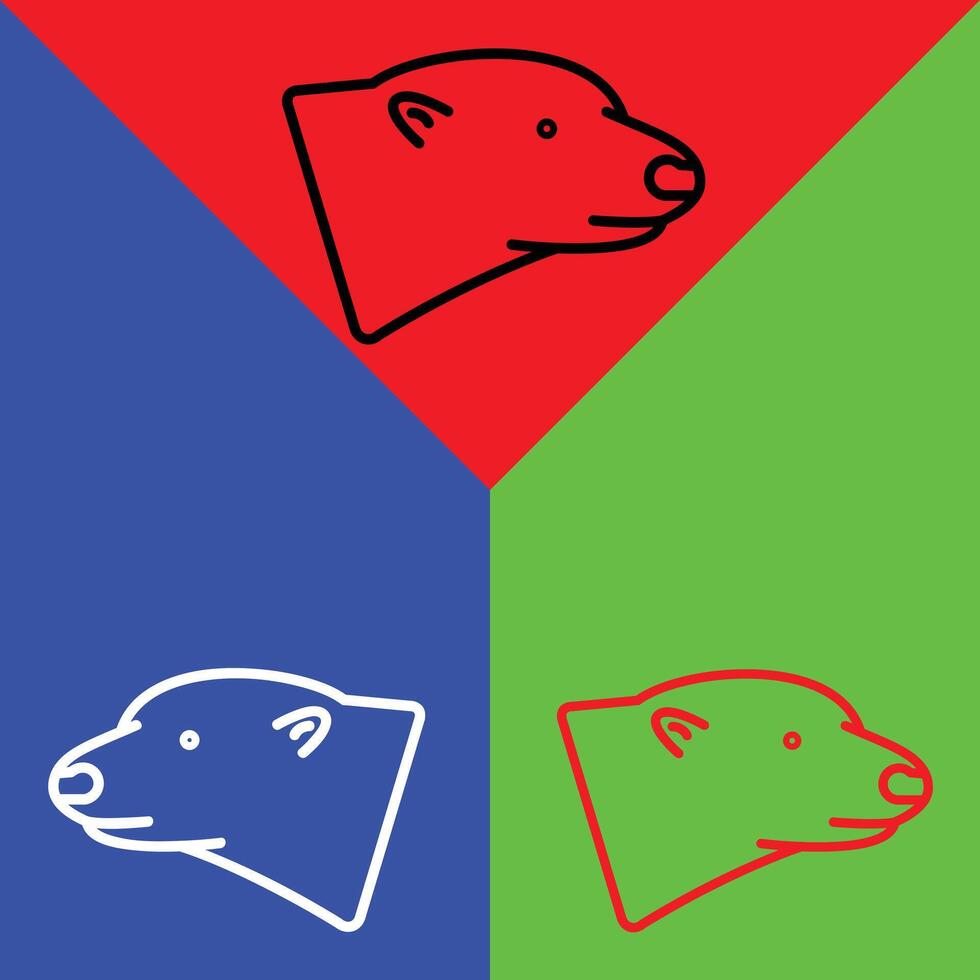polare orso vettore icona, diretto stile icona, a partire dal animale testa icone collezione, isolato su rosso, blu e verde sfondo.