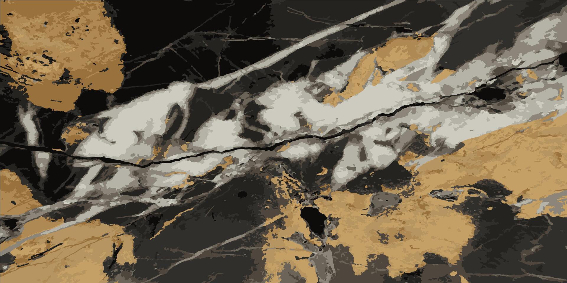 buio marmo struttura. nero marmo con giallo macchie. vettore illustrazione