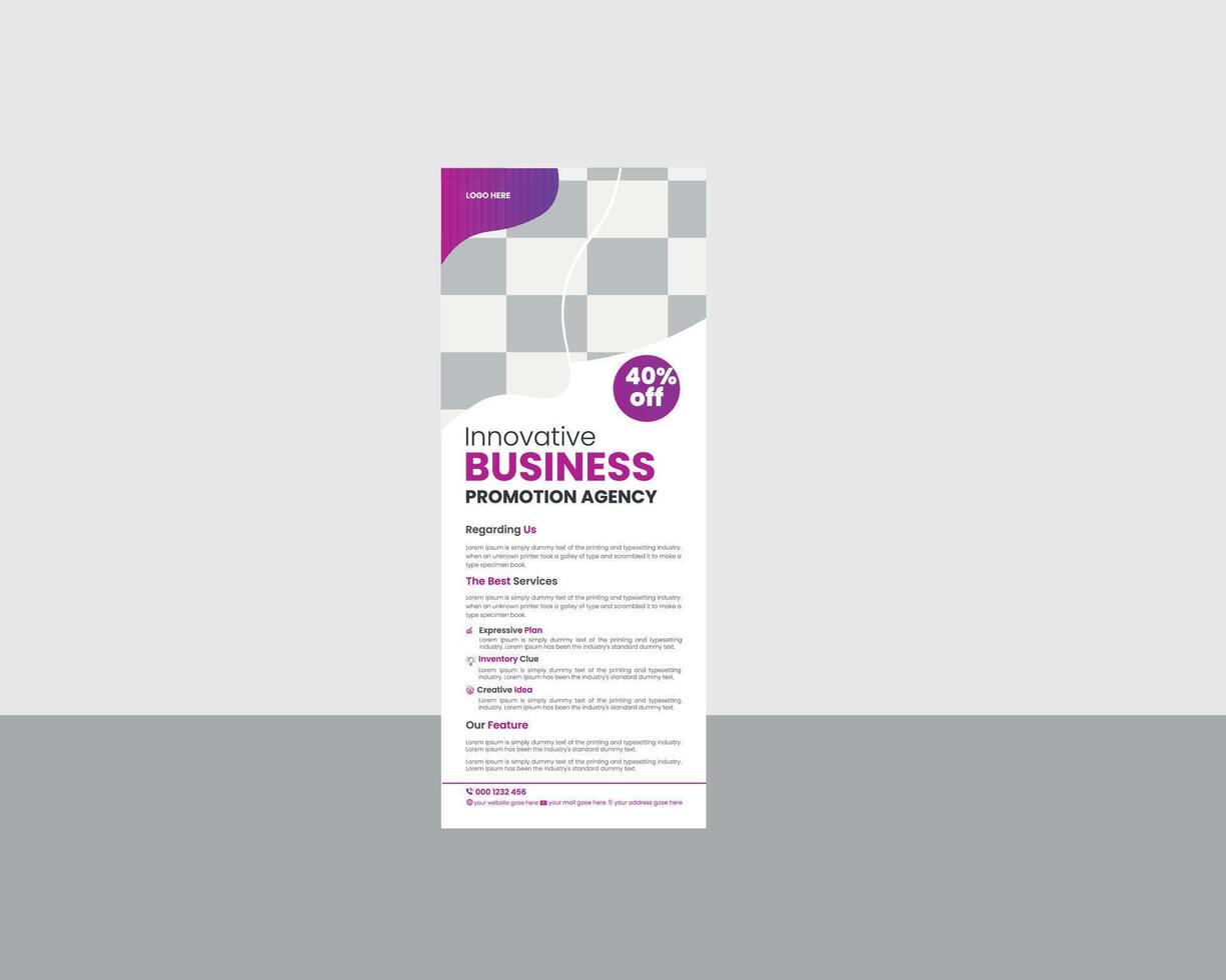 business roll up banner modello di progettazione vettore