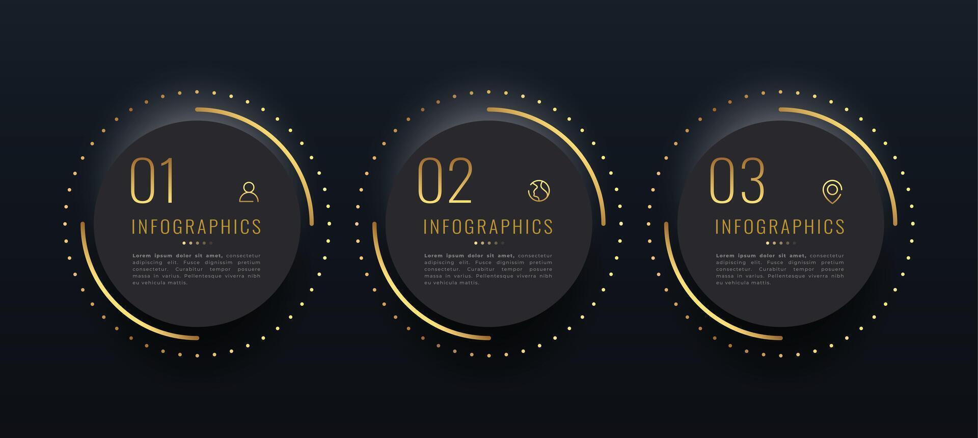 tre passo diagramma di flusso Infografica bandiera per moderno attività commerciale vettore