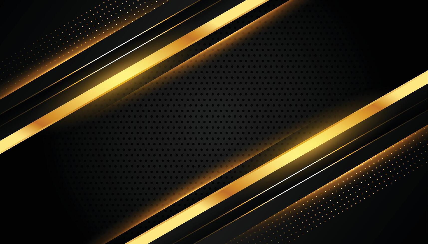 elegante nero e d'oro Linee geometrico sfondo con testo spazio vettore