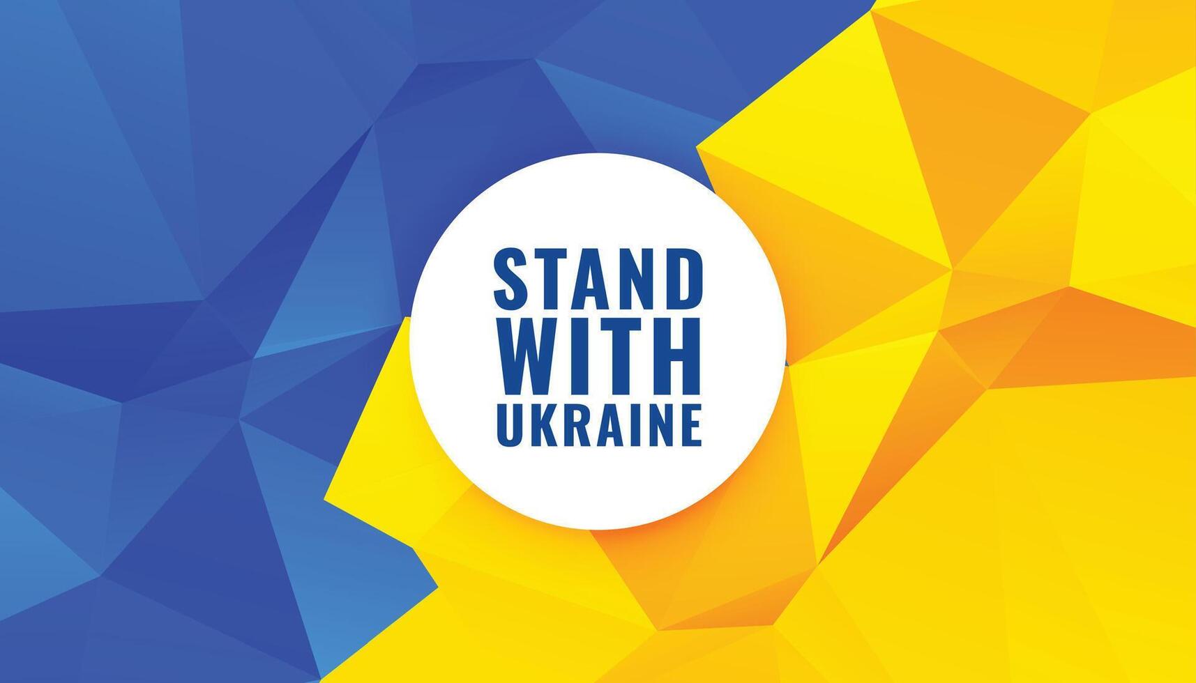 In piedi con Ucraina testo su Ucraina bandiera vettore