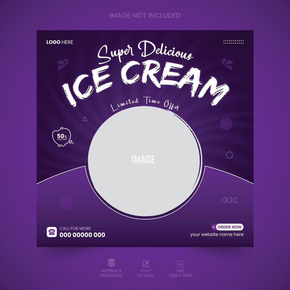 delizioso ghiaccio crema sociale media inviare design modello , gratuito vettore