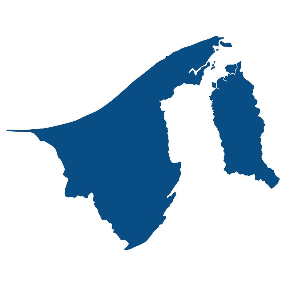 brunei carta geografica. carta geografica di brunei nel blu colore vettore