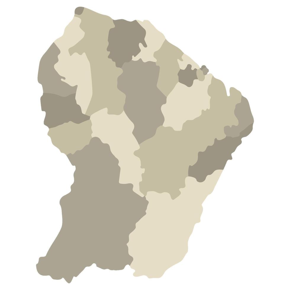 francese Guiana carta geografica. carta geografica di francese Guiana nel amministrativo province nel multicolore vettore