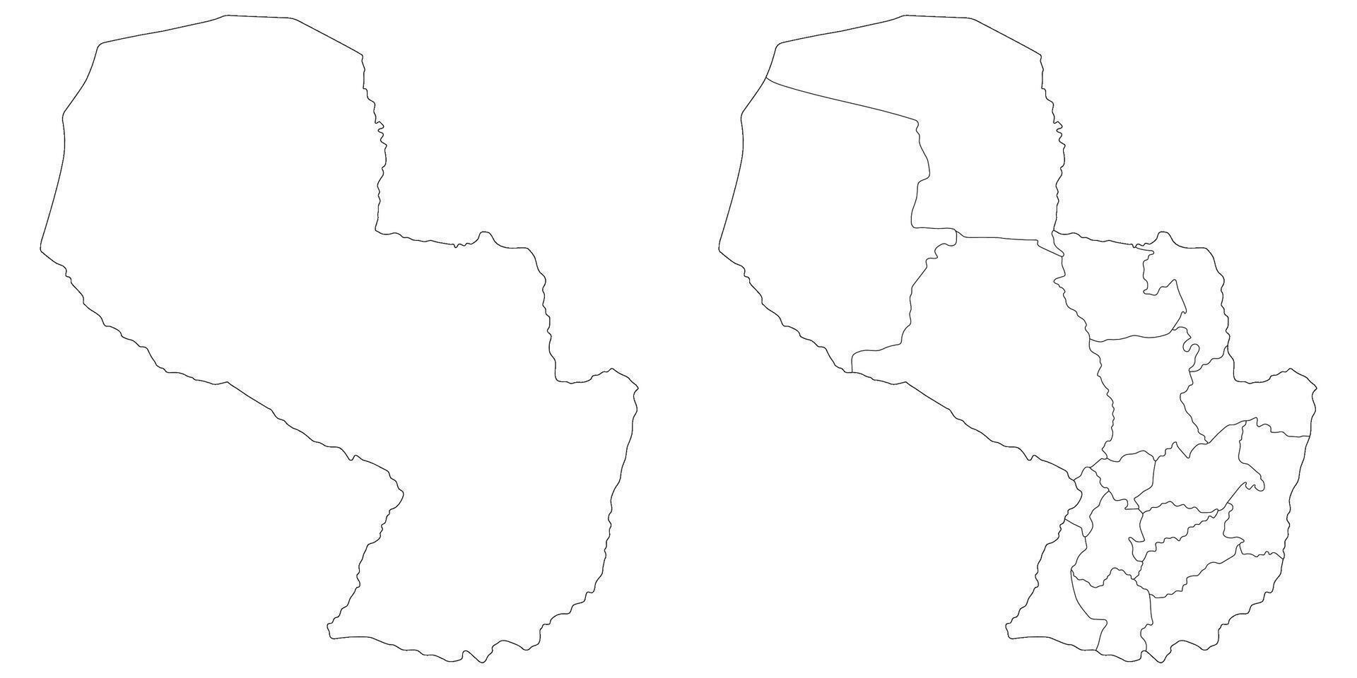 paraguay carta geografica. carta geografica di paraguay nel bianca impostato vettore