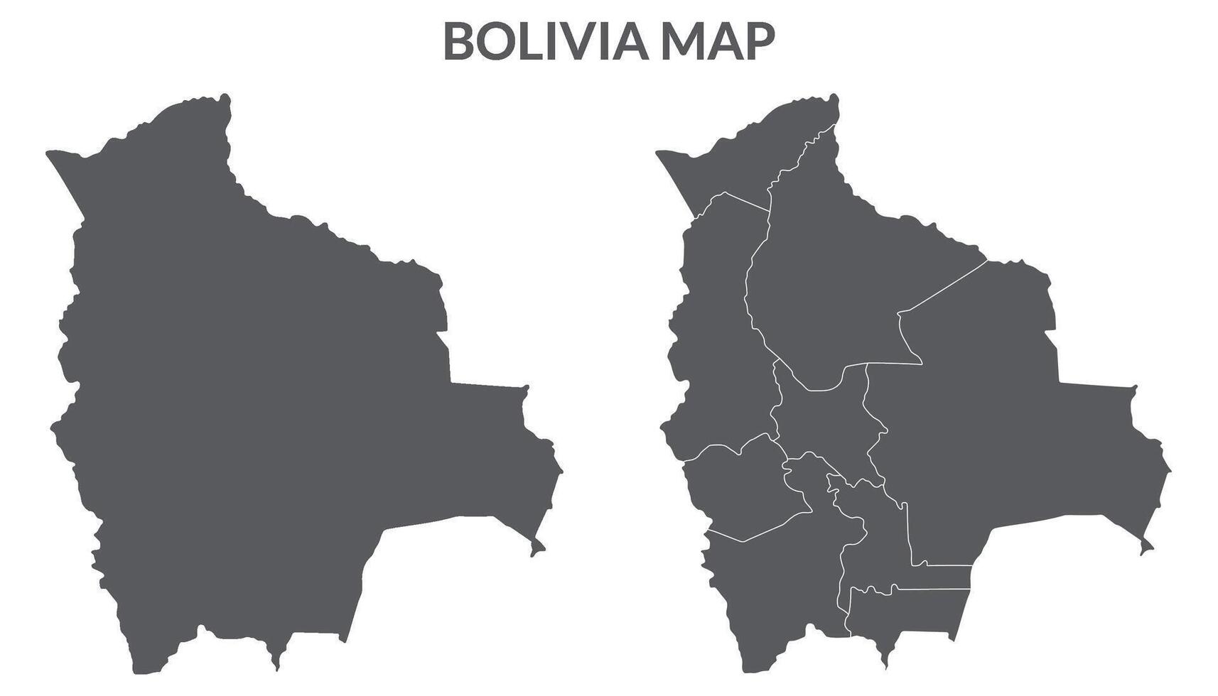 Bolivia carta geografica. carta geografica di Bolivia nel grigio impostato vettore