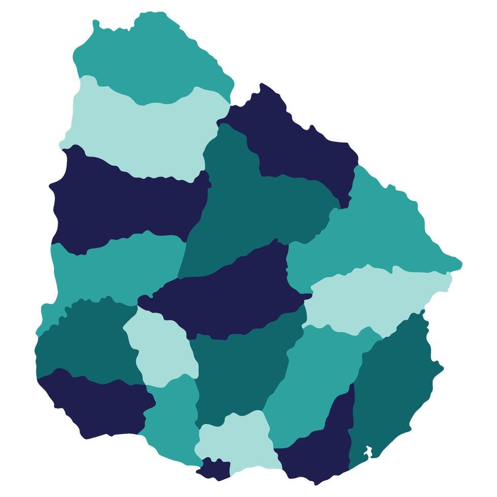 Uruguay carta geografica. carta geografica di Uruguay nel amministrativo province nel multicolore vettore