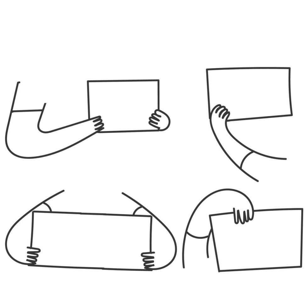 mano disegnato scarabocchio mano Tenere protesta bandiera illustrazione vettore