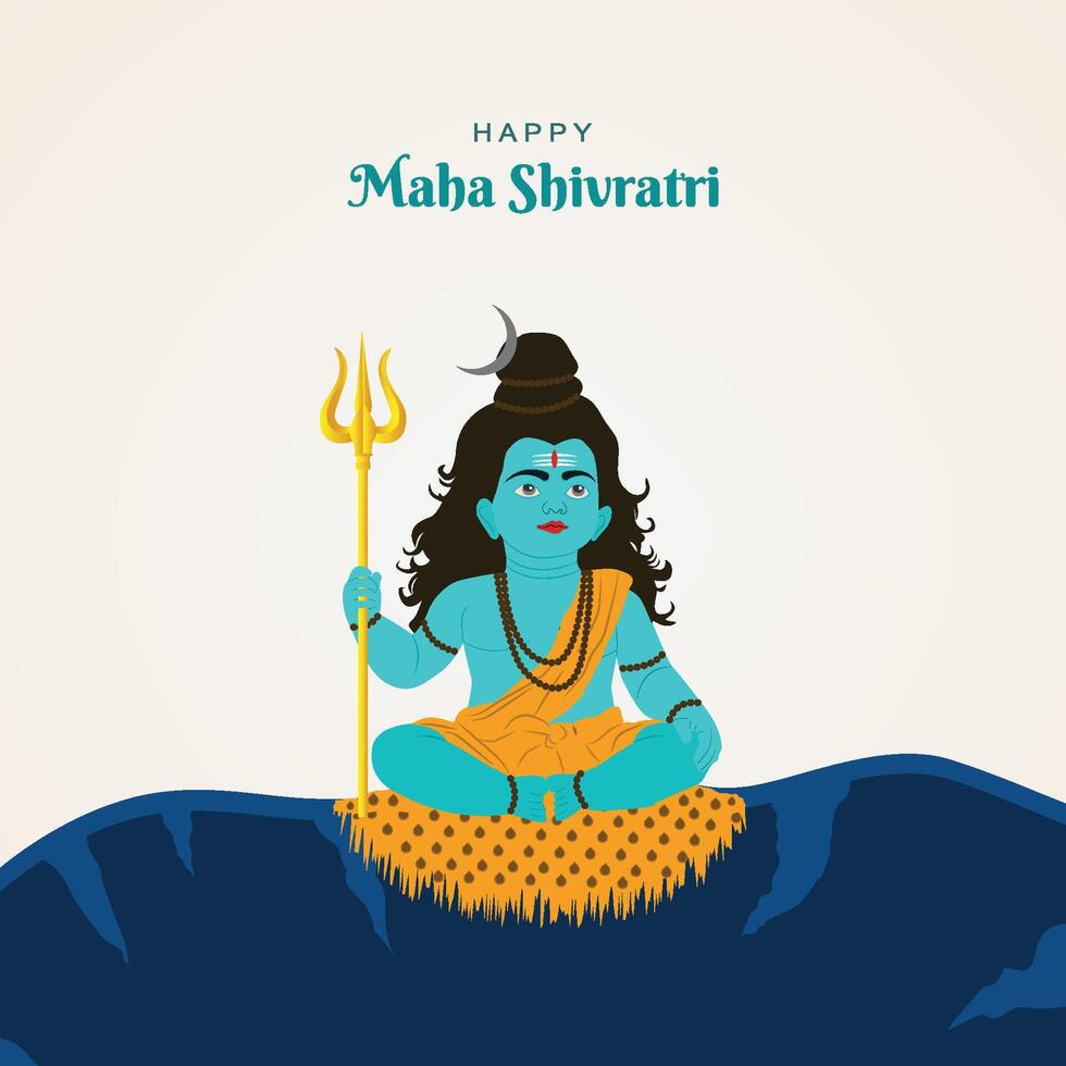 maha shivratri manifesto, vettore. illustrazione. di signore. shiva, per contento indù, religione, Festival, creativo, sfondo, indiano Dio vettore