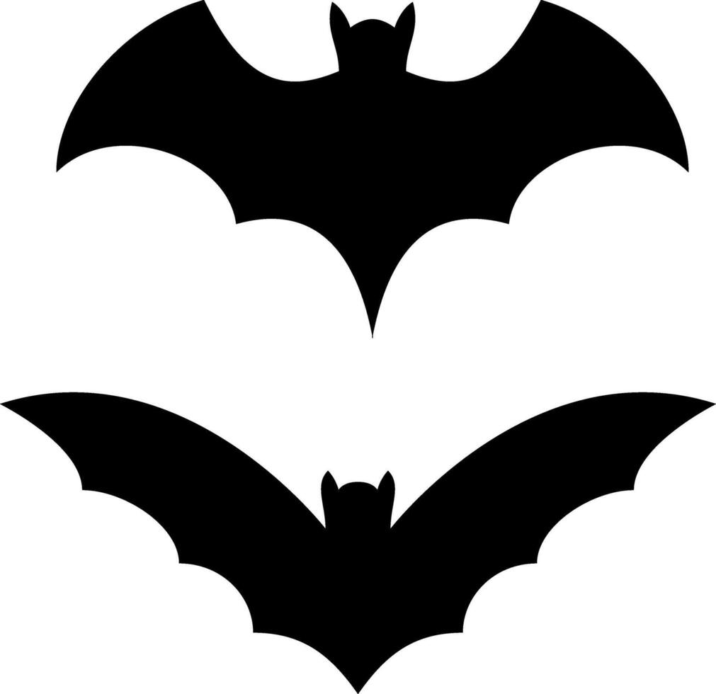pipistrelli icone impostato silhouette nero vettore