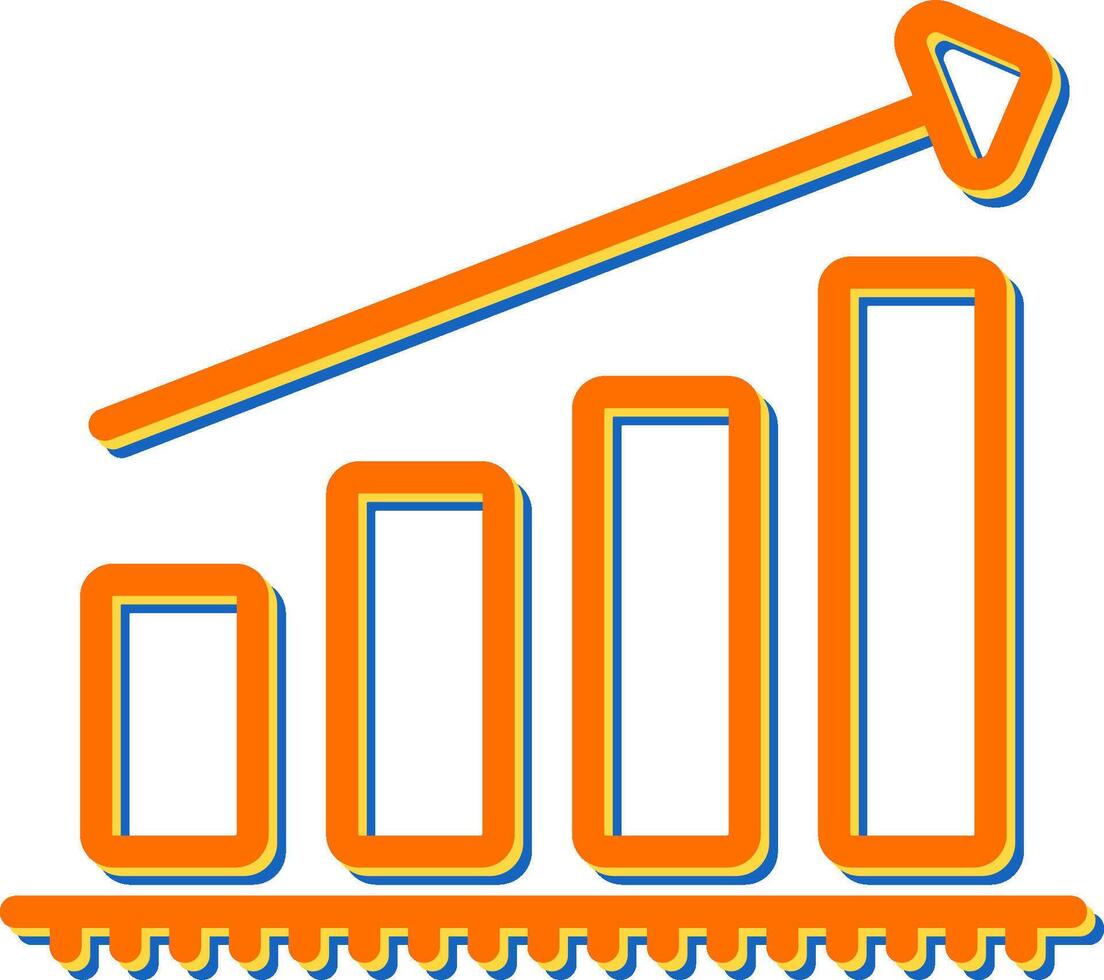 grafico crescente vettore icona