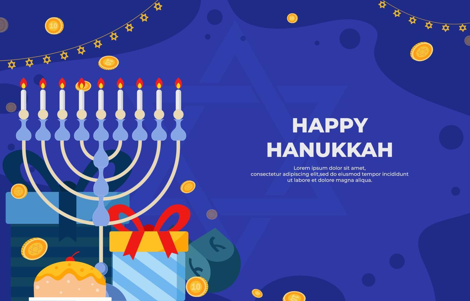 felice sfondo hanukkah vettore